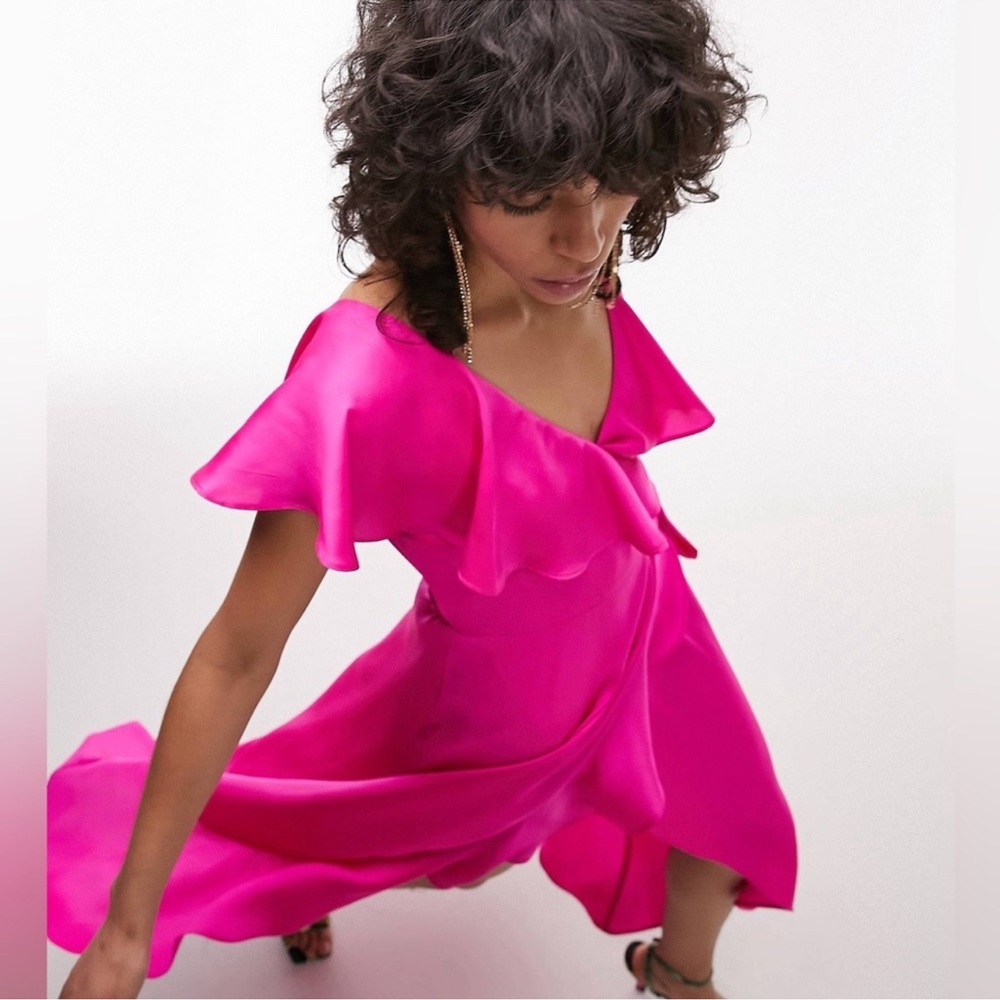 Topshop Fuchsia High Low Dress - Picture 2 of 7